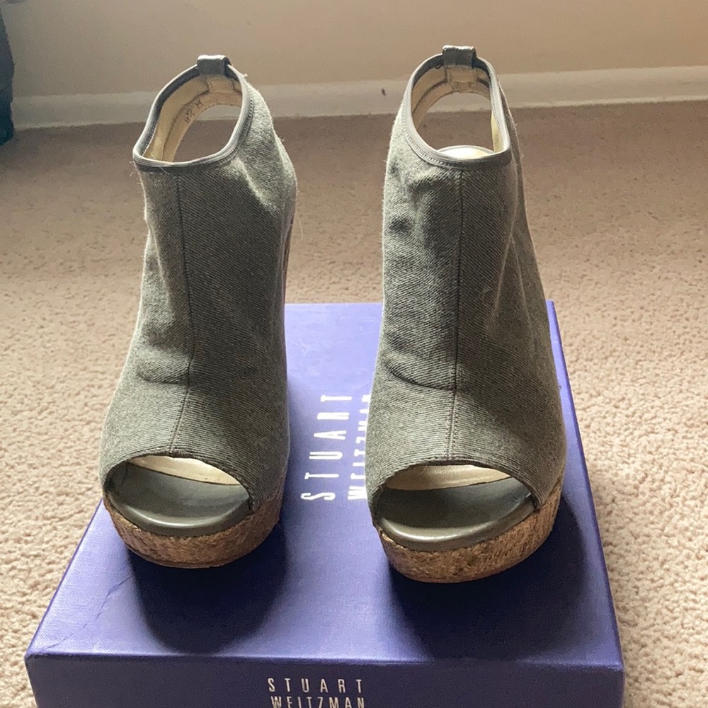Stuart Weitzman Open Toe with Ankle Strap Wedges